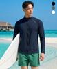 Leijibi [Set] Essential Loose Fit Long Sleeve Zip-Up Rash Guard + Swimsuit Shorts Set M (6 Colors) (C Type)