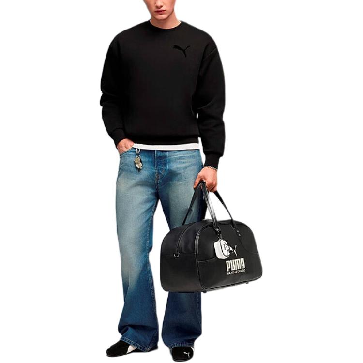 Puma Solid Color Casual Running Training Crew Neck Pullover Sweatshirt Men Sweatshirt 63679101