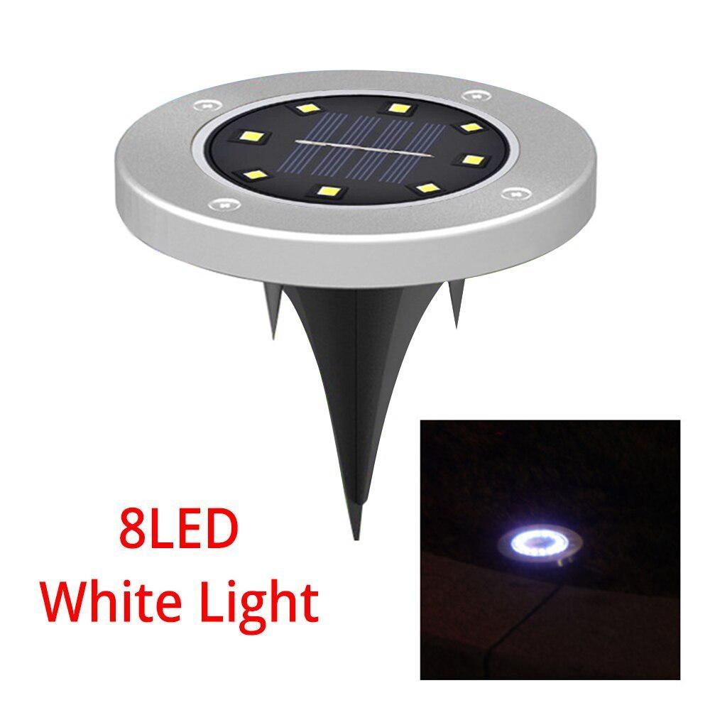 4PCS 8LED Solar Lawn Yard Led Solar Lights Buried Garden Light Waterproof Outdoor PathWay Floor Under Ground Spot Lamp