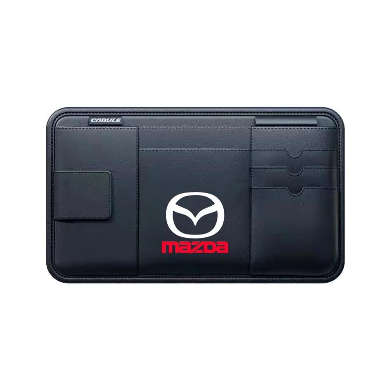 

2025 Hot Auto Sun Visor Storage Pouch car Sunglasses Holder Glasses Case For Mazda 3 6 Axela Atenza CX 5 CX3 323 RX8 MX5 car acc