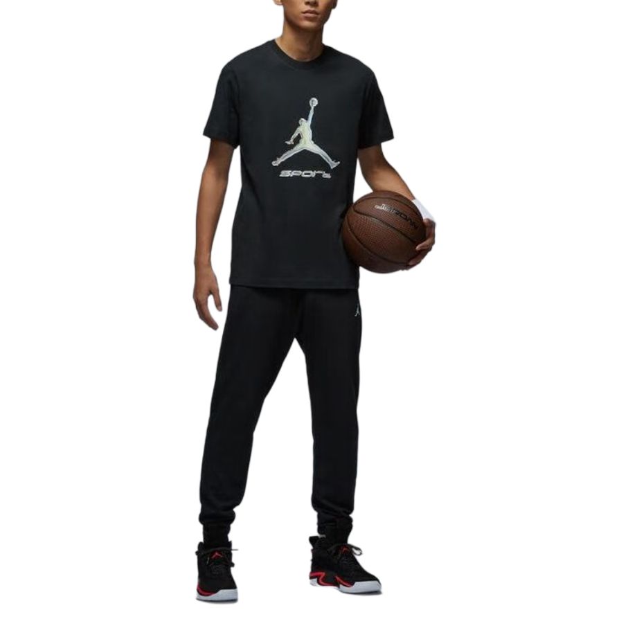 Jordan Sports Lifestyle Series Breathable Quick-Dry Letter Comfortable Short Sleeve T-Shirt Men Tops Black HQ7985-010