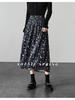 High waisted polka dot printed pleated skirt 2026 spring fashion loose and versatile mid length skirt