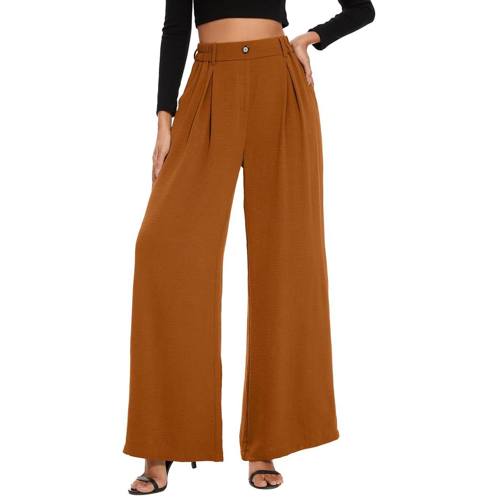 

Women s Fashionable Casual Wide Leg Pants And High Waisted Pants L