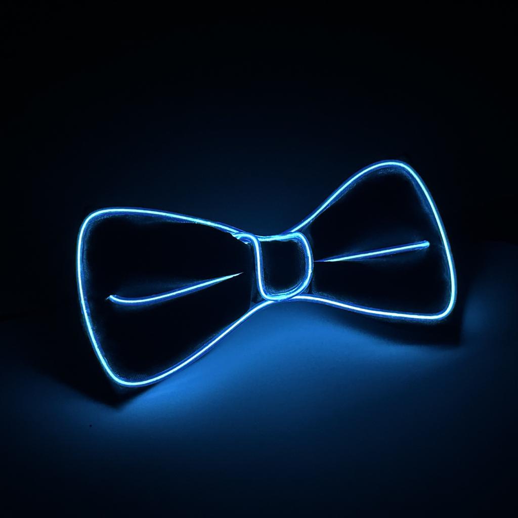 Men Glowing Bow Tie EL Wire Neon LED Luminous Party Haloween Christmas Luminous Light Up Decoration Bar Club Stage Prop Clothing