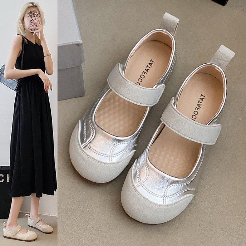Comfortable Round-toe Single Women's 2025 Spring /Autumn Casual Soft-soled Shallow Flat Mary Simple Shoes for Foreign Trade