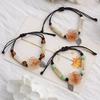 Camellia Woven Bracelet Women's Wholesale Original Design Niche Jingdezhen Ceramic Jewelry Ethnic Style Hand Rope Jewelry