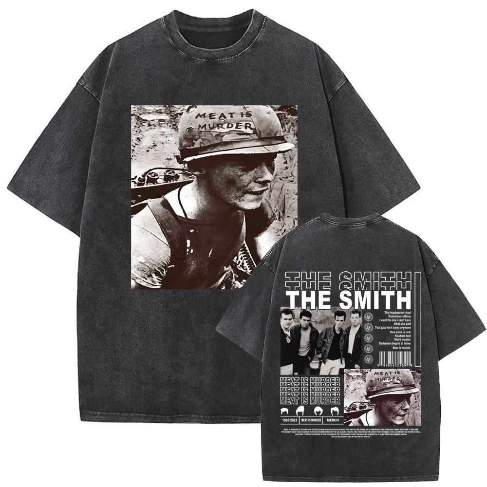 Rock Band The Smiths Louder Vintage Washed Tshirt Alternative s Indie Morrissey T Shirt The Queen Is Dead Tshirts Unisex