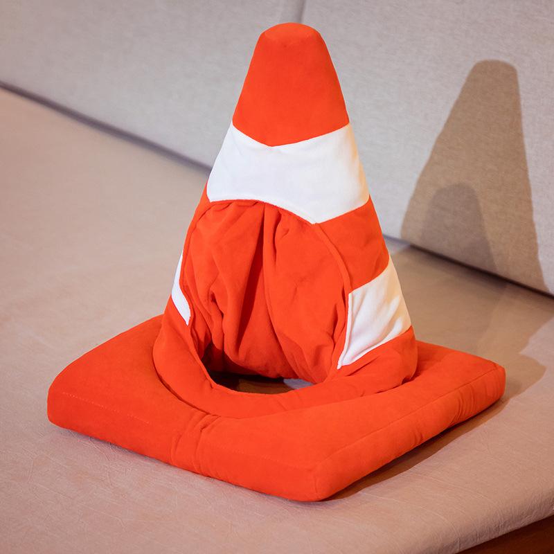 Traffic Cone Roadblock Hat: Plush Toy, Photo Prop, Party Headgear, and Fun Gift Roadblock Hat