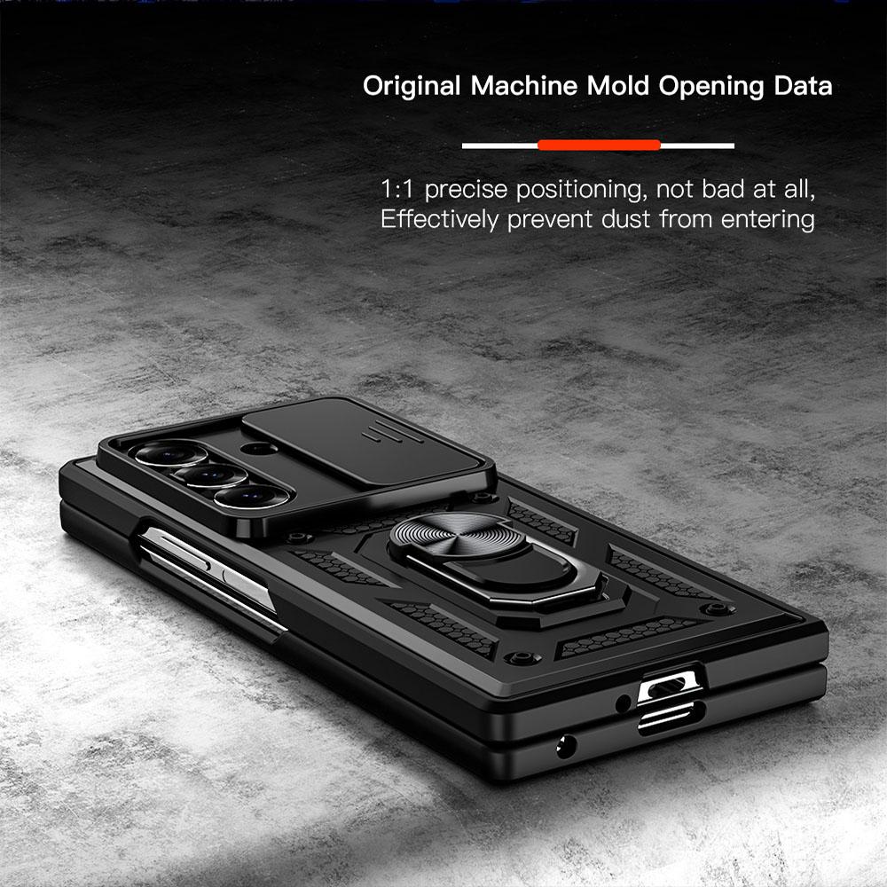 KEYSION Shockproof Case for Samsung Z Fold 7 6 5 Slide Camera Protection Ring Stand Phone Back Cover for Galaxy Z Fold 5 6 7 5G