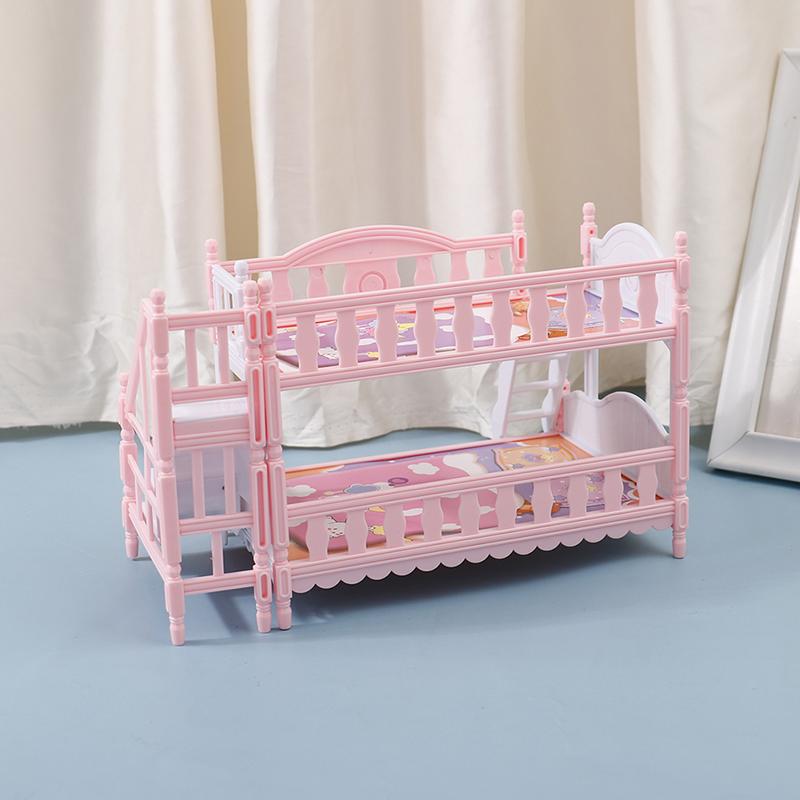 16Cm Doll Bunk Bed Toy Accessories Quilt Pillow House European Princess Bed