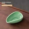 Black Celadon Ceramic Tea Tray & Spoon Set – Retro Kung Fu Style