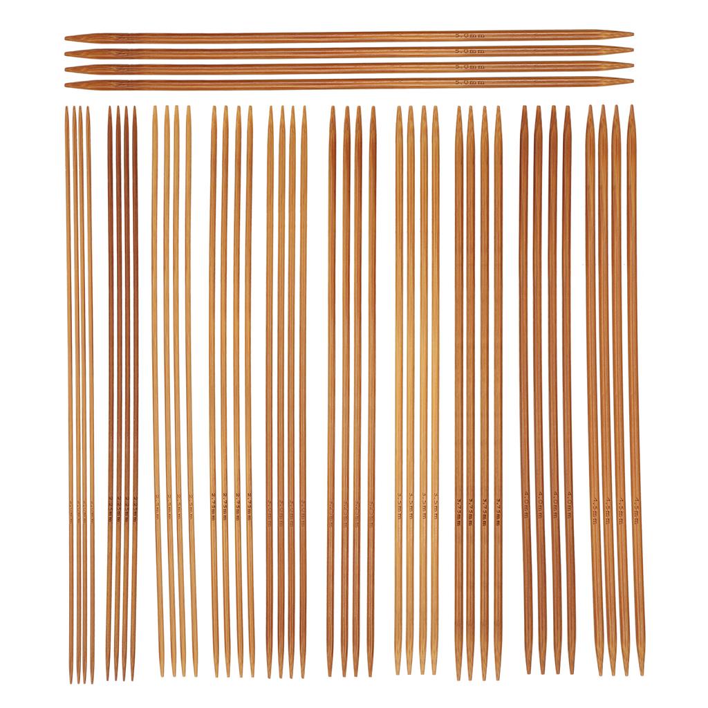 44Pcs Knitting Needle Carbonized Bamboo Double Pointed Household Clothing Making Supplies