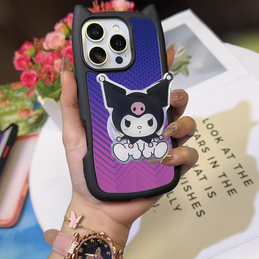 Sanrio Kuromi Stand Phone Case for Apple 14 - Black
