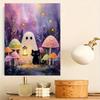 Frameless Pearl Painting Kit Black Cat Mushroom Forest Pattern DIY Shiny Bead Canvas Creative Leisure Craft Gift for Adults Decor