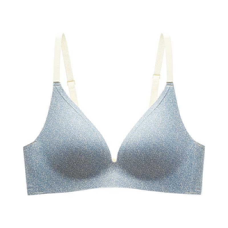 Premium Satin Seamless Bra, Soft Support Push Up Anti-Sagging Side Support Lightweight Wireless Women's Lingerie