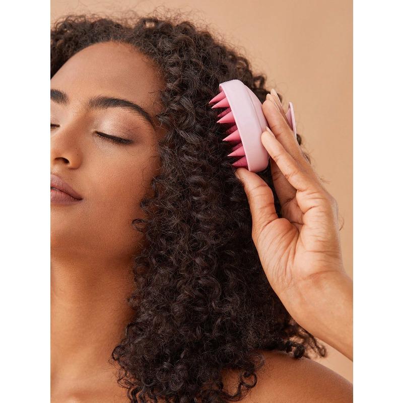 Wheat Straw Hair Scalp Massage Brush, Silicone Hair Brush, Scalp Exfoliating Scrub, Dandruff Removal Tool