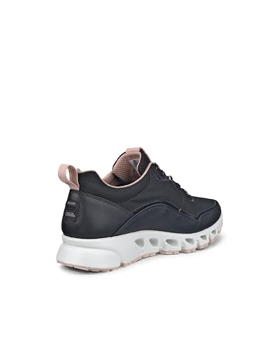 ECCO MULTI-VENT W Women's Genuine Leather Sneakers with GORE-TEX Waterproofing, 88028361241, Black/Black/Rose Dust, Size 24.0 cm, 3E