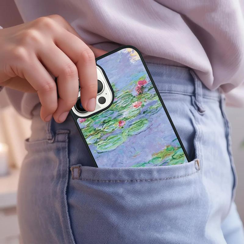 Monet Garden Lotus Phone Case For iPhone 17 Air 15 16e 14 13 Pro Max Coque 12 11 Pro Max PLUS cover