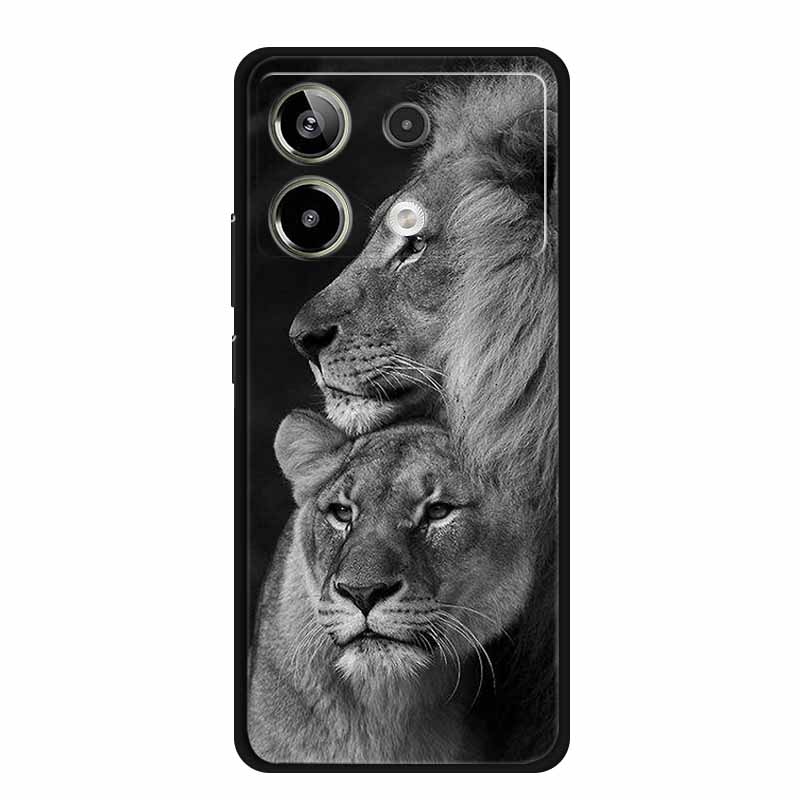 For Redmi Note 13R Pro Case Animals Soft Silicone TPU Phone Cases Back Cover For Xiaomi Redmi Note13R Pro Wolf Protector fundas