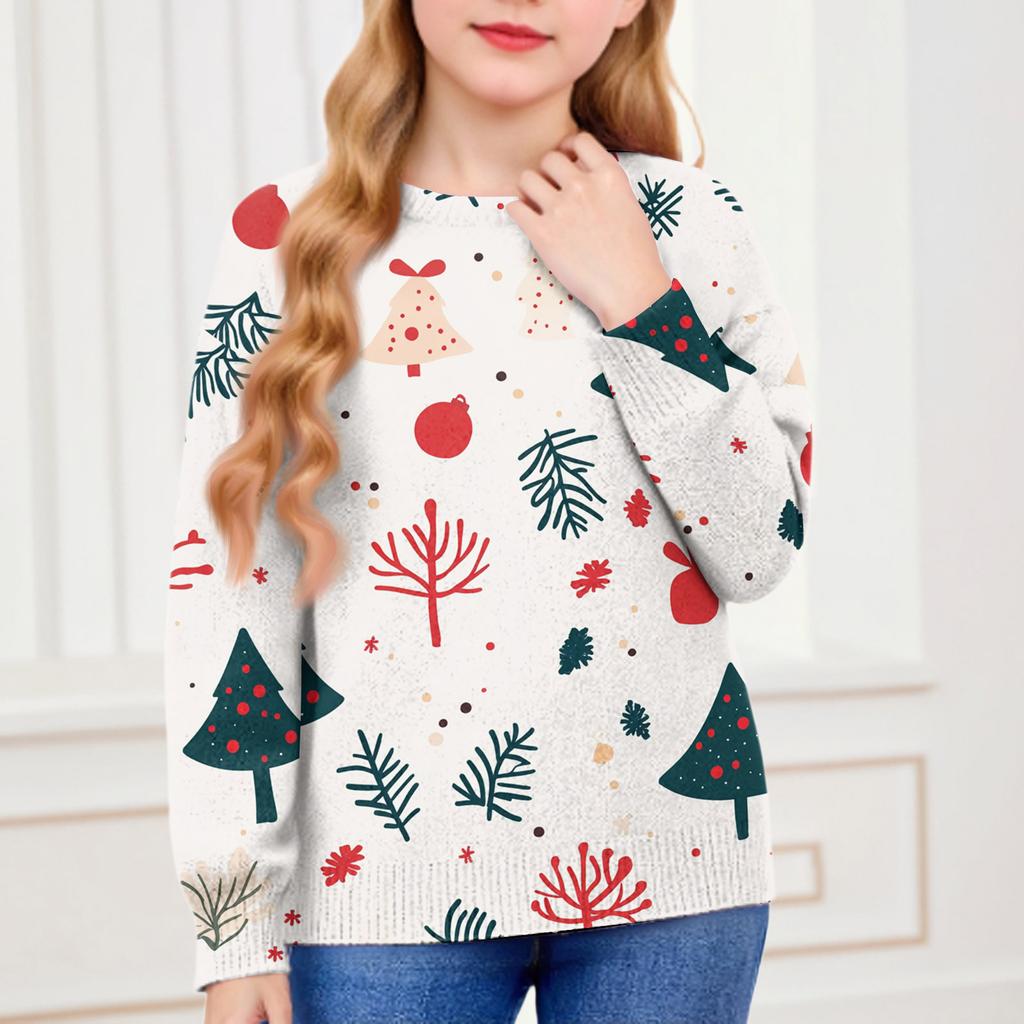 Christmas Day Sweatshirts For Children Boys And Girls Knit Sweater Cute Shirt Fall Crewneck Pullover Tops