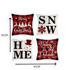 Christmas Pillow Covers Holiday Decorative Cushions Set of 4 for Sofa Bedroom Family Party Red Tree Snowflakes Reindeer Stars