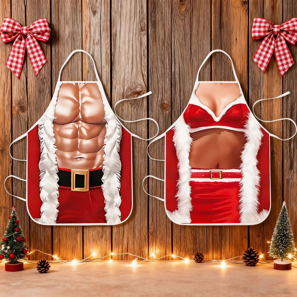 Christmas Adult Apron Christmas Kitchen Apron Family Party Apron Christmas Decoration
