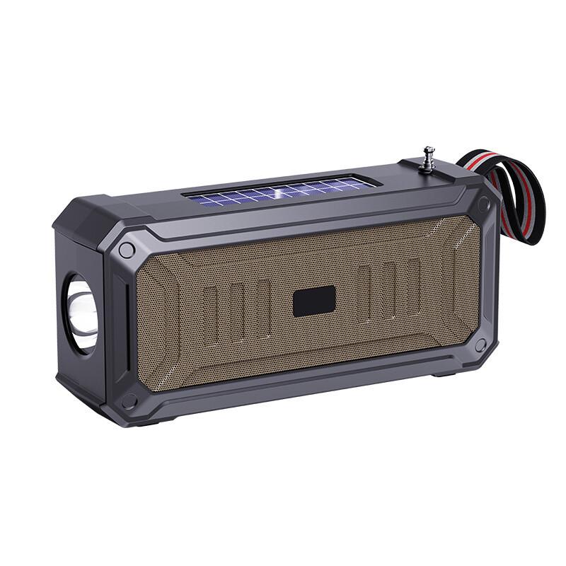 Solar Bluetooth Speaker Flashlight FM Radio TF USB MP3 Music Player Rechargeable