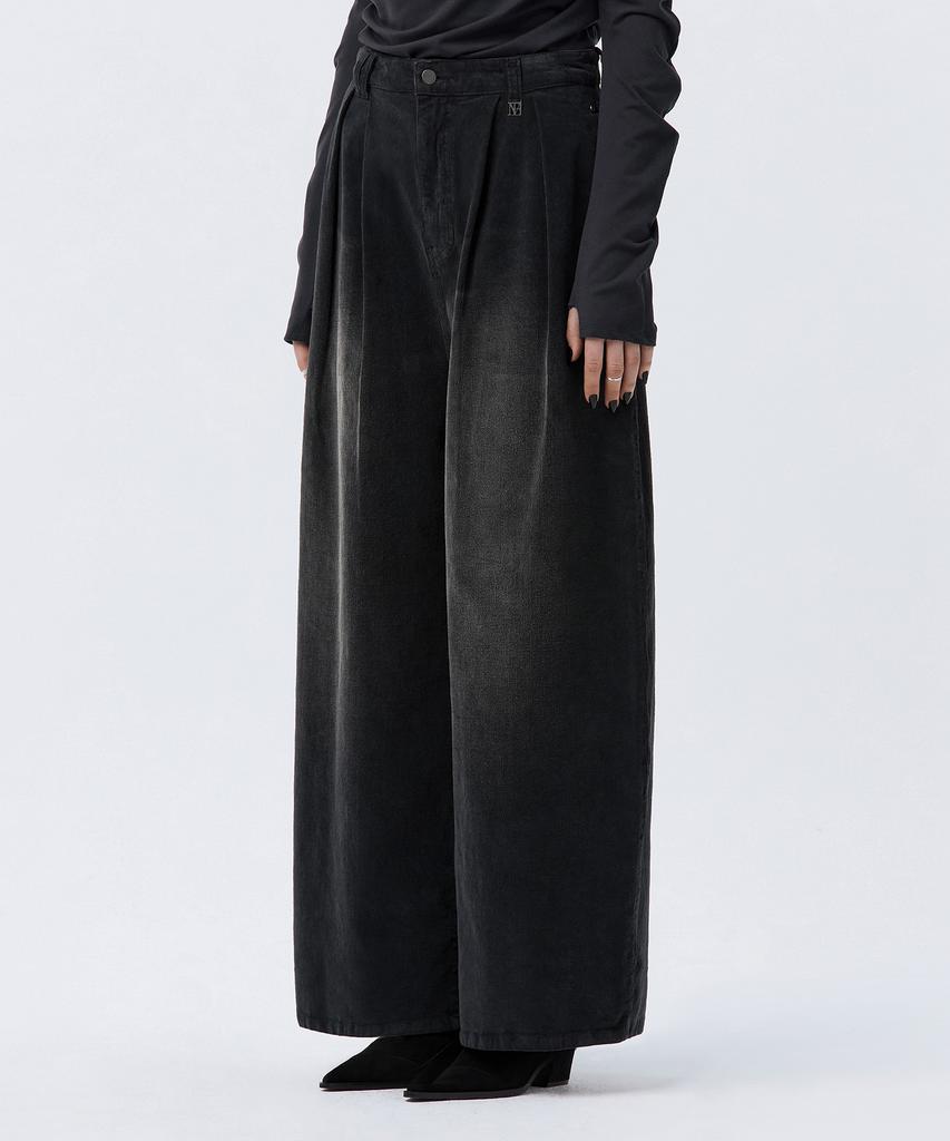 Teulimingbeodeu Corduroy Balloon Pants [ Black ]