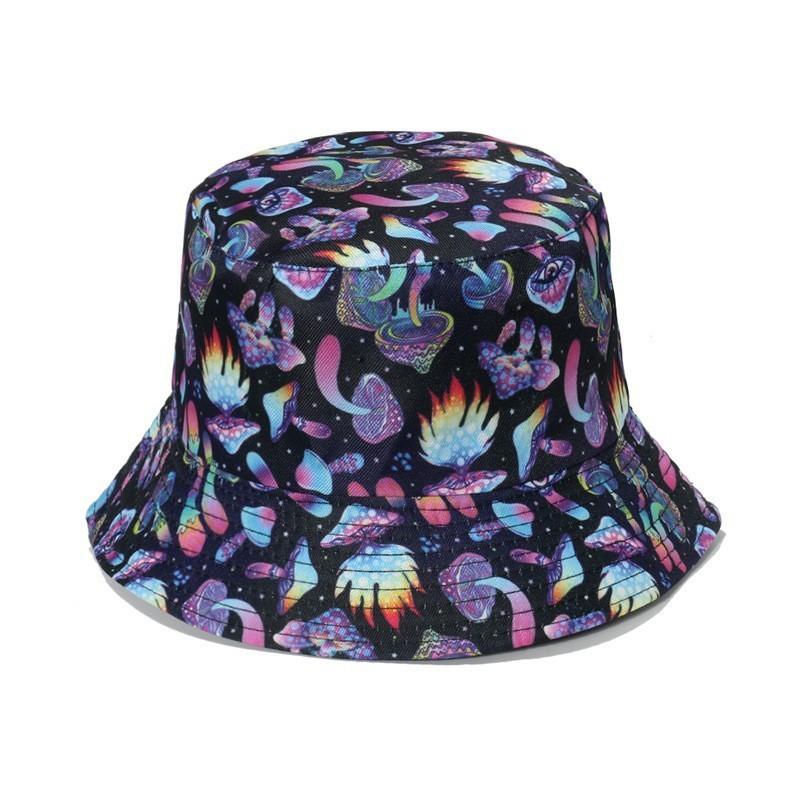 Stylish Artsy Fisherman Hat For Women Korean Style Sun Hat With Mushroom Print