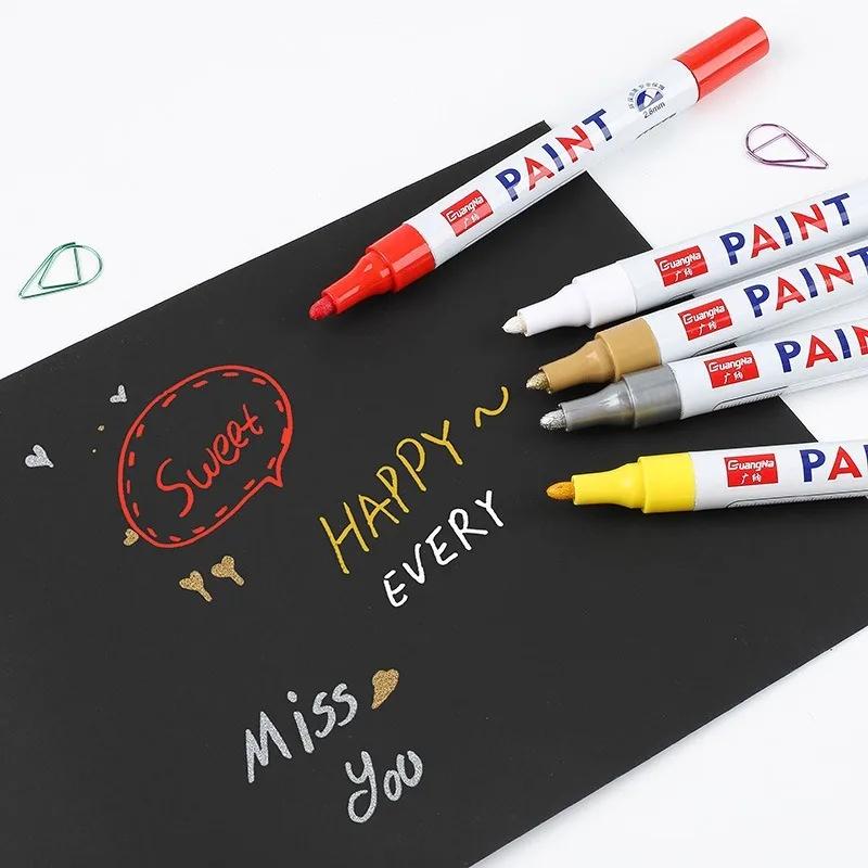 1/3/5 PCS White Paint Markers Pens Oily Waterproof Plastic Large Capacity White Marker School Supplies Stationery 0.7/1.0/2.5mm