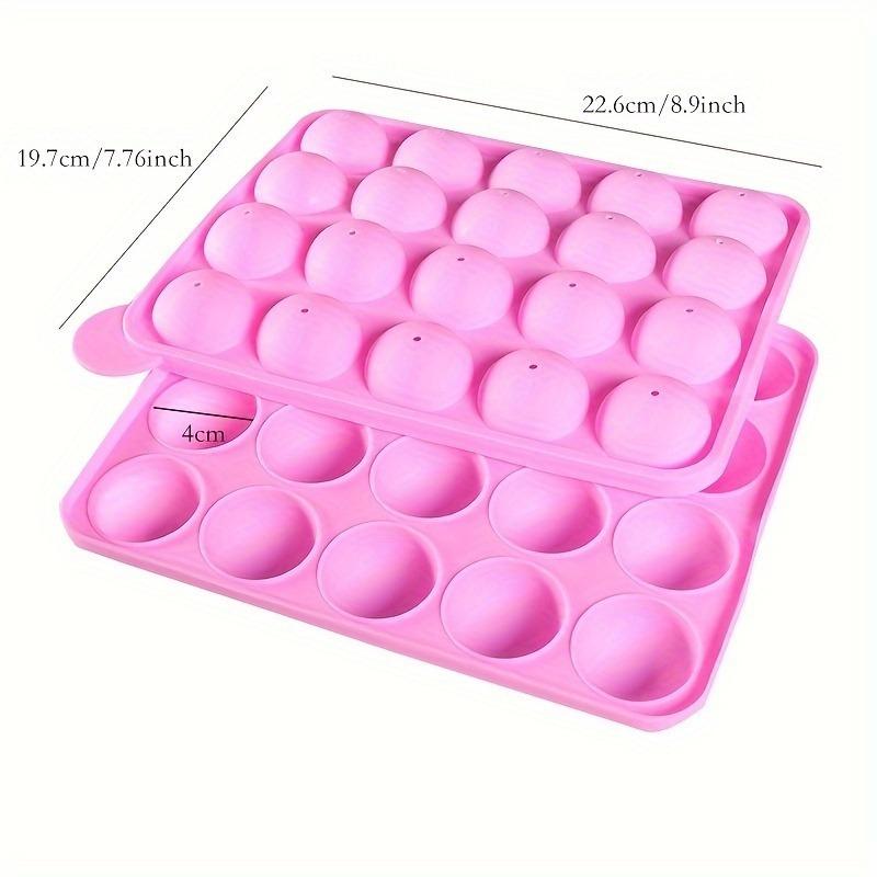 2 Sets 20 Holes Silicone Lollipop Mold with 20 Sticks Perfect for Cake Pops Maker Tool Chocolate & Candy Baking Chocolate Molds