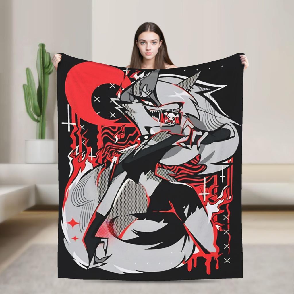 Helluva Boss Loona Flannel Blankets Autumn Super Soft Throw Blanket for Children Outdoor Fashion Bedspread Sofa Bed Cover