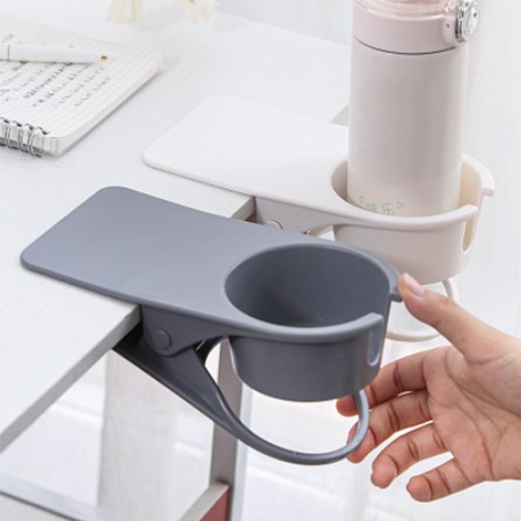 Desk Cup Holder Clip Space Saving Large Multifunctional Table Clamp Mug Stand for Beverage Bottle