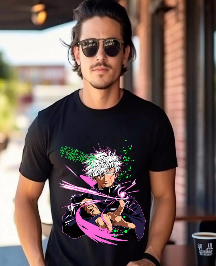 Jujutsu Kaisen Anime Gojo Satoru Men Women T-Shirt Summer Harajuku Vintage Short Sleeve Oversized Casual Fitness Comfort Y2k Top