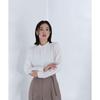 Natural Beauty Basic Trimmed Beige Women's Two-Tone Blouse,