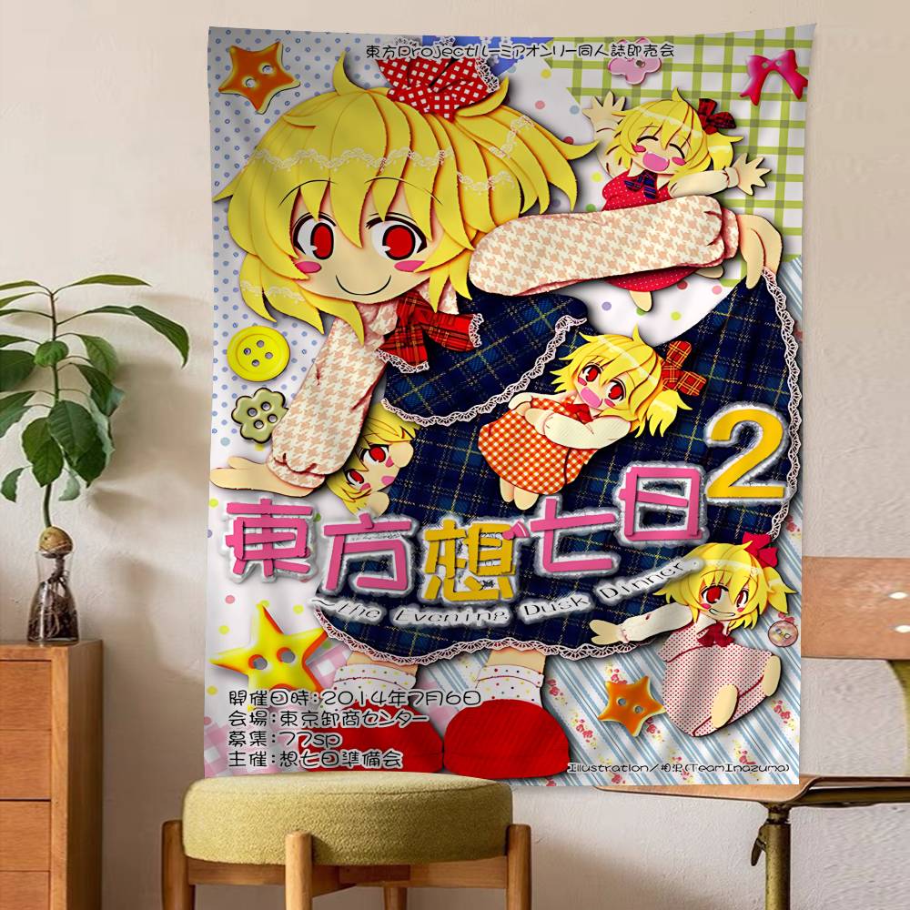 Classic Anime T-Touhou P-Project Game Chart Tapestry Bohemian Wall Tapestries Mandala Wall Art Decor