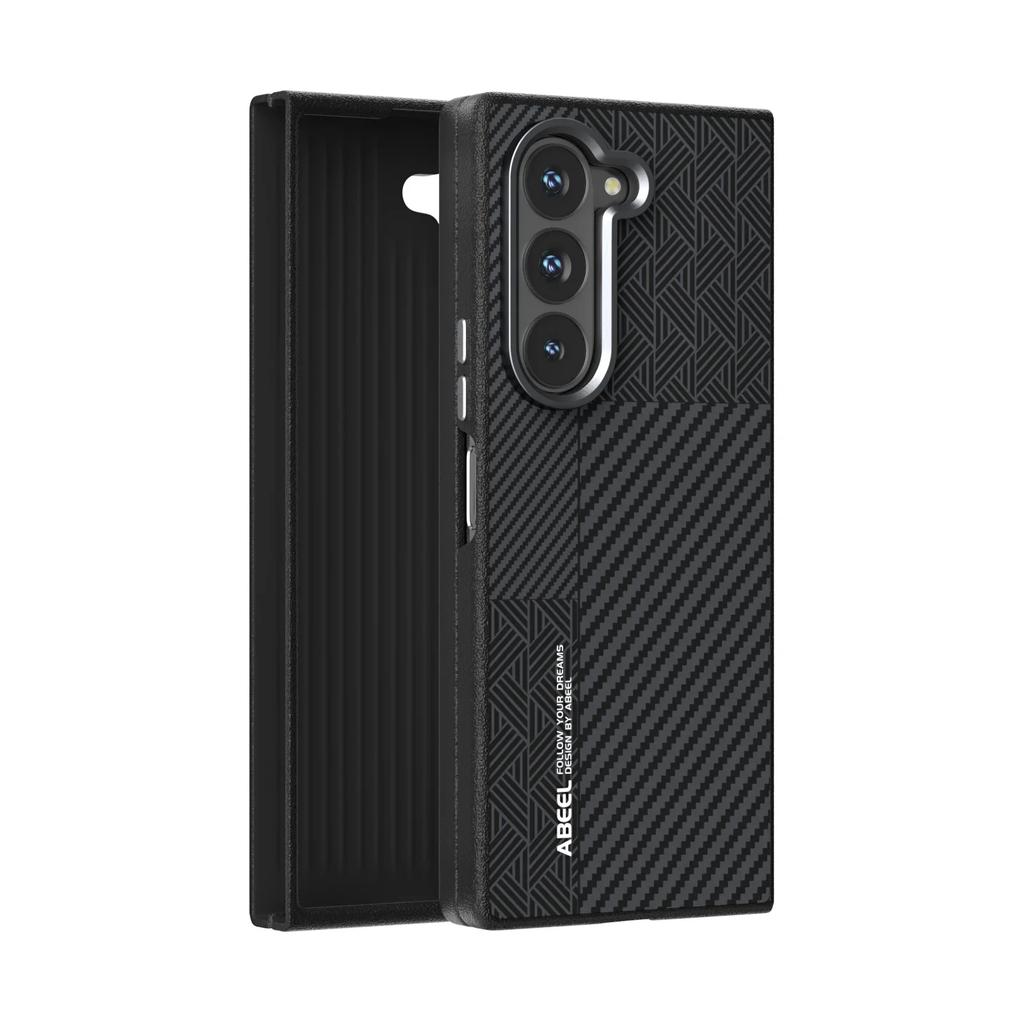 Carbon Fiber Business Case For Samsung Galaxy Z Fold 7 6 5 Invisible Magnetic Wireless Charging Slim Anti-Drop Protective Cover