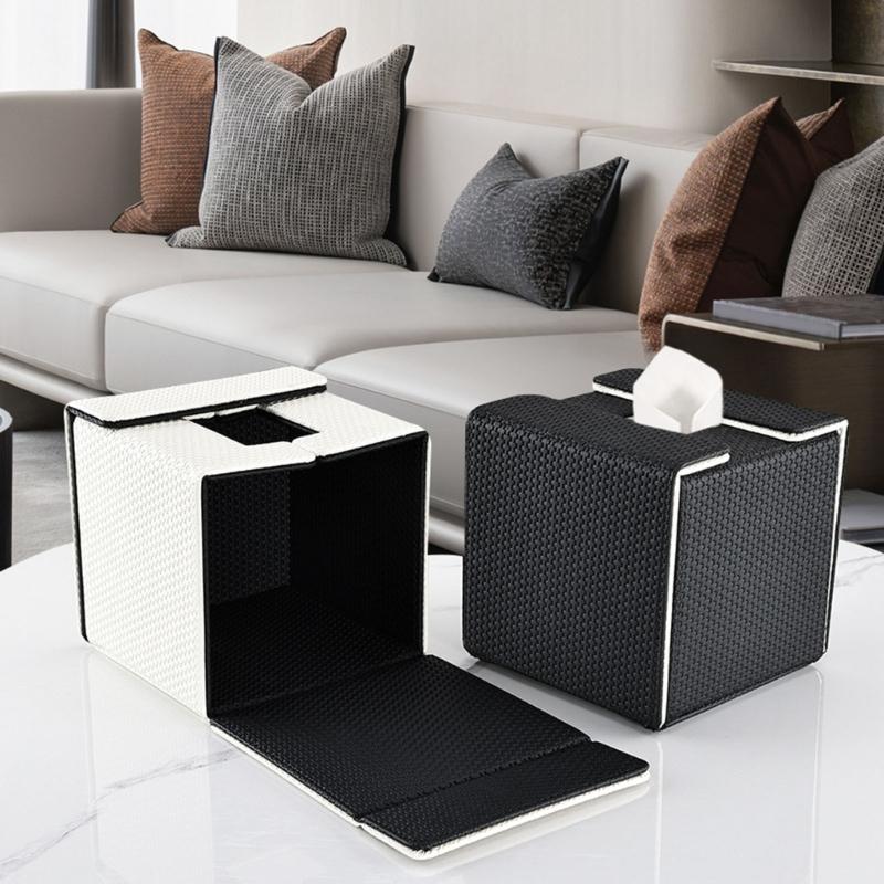 Elegant Faux Leather Tissue Holder Decorative Faux Leather Tissue Box Cover Paper Organizers Perfect For Any Room