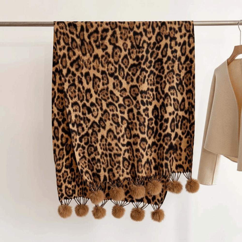 Cozy Winter Shawl Wrap Fleece Cashmere Feel Scarf Leopard Print Scarf Winter Party