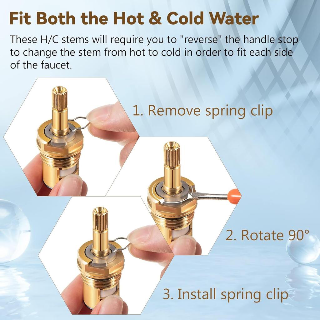 Enhon 2 Pack Faucet Cartridge Compatible with American Standard 994053-0070a or 994053-0070a/H Bathroom Kitchen Bathtub Faucet Stem Replacement,