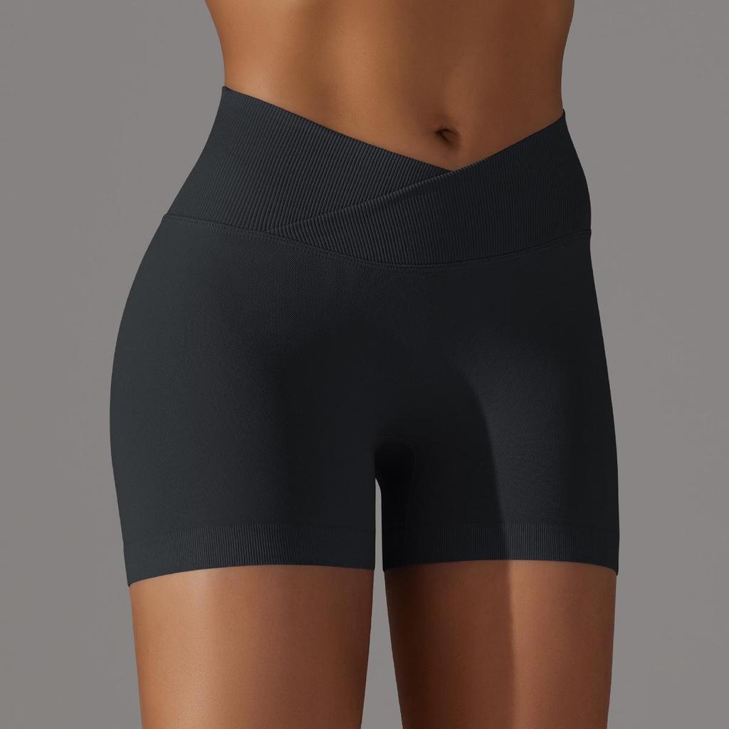 Women's High Waist Hip Lifting Yoga Shorts - European/American, Seamless, Three-Quarter Length, Perfect for Summer Sports