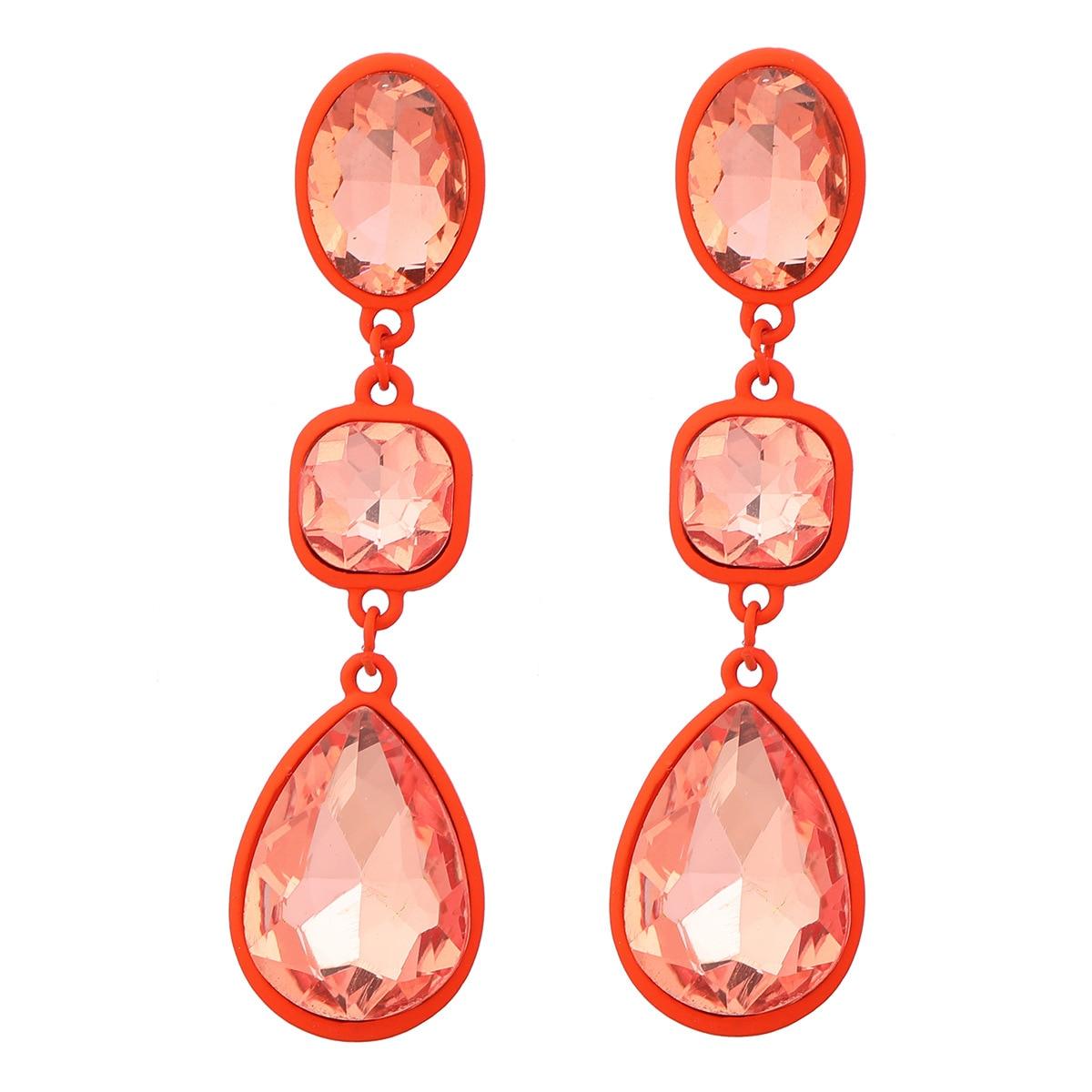 

Pinkdudu модные 6 цветов серьги-капли со стразами элегантные креативные многослойные геометрические серьги для женщин ювелирные изделия PD1319 розового золота