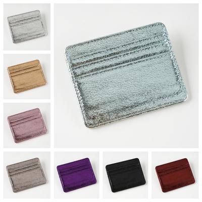 Ultradünne Kartentasche in Gold, Silber und Schwarz, Kartenhülle mit mehreren Steckplätzen, Kreditkartenetui aus PU-Leder, Ausweishalter, Ausweishülle, Buskartenetui