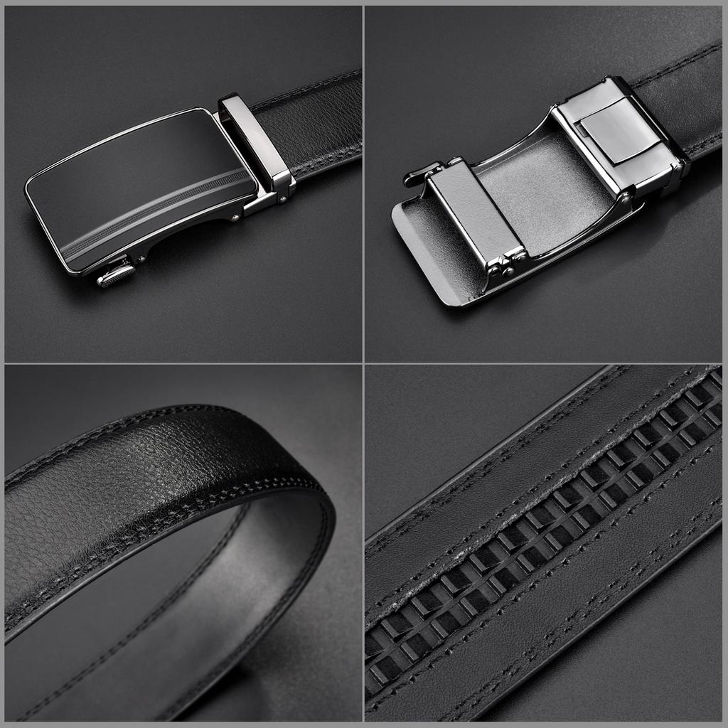 Чоловічий класичний регульований шкіряний ремінь із натуральної шкіри для костюмних джинсових штанів для відпочинку та бізнесу