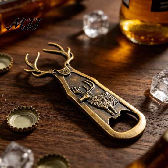 Ergonomic Labor Saving Opener Elk Antler Bottle Opener, Heavy Duty Metal Retro Beer Cap Remover for Home Bar, Artistic Kitchen Gadgets Sturdy Handheld