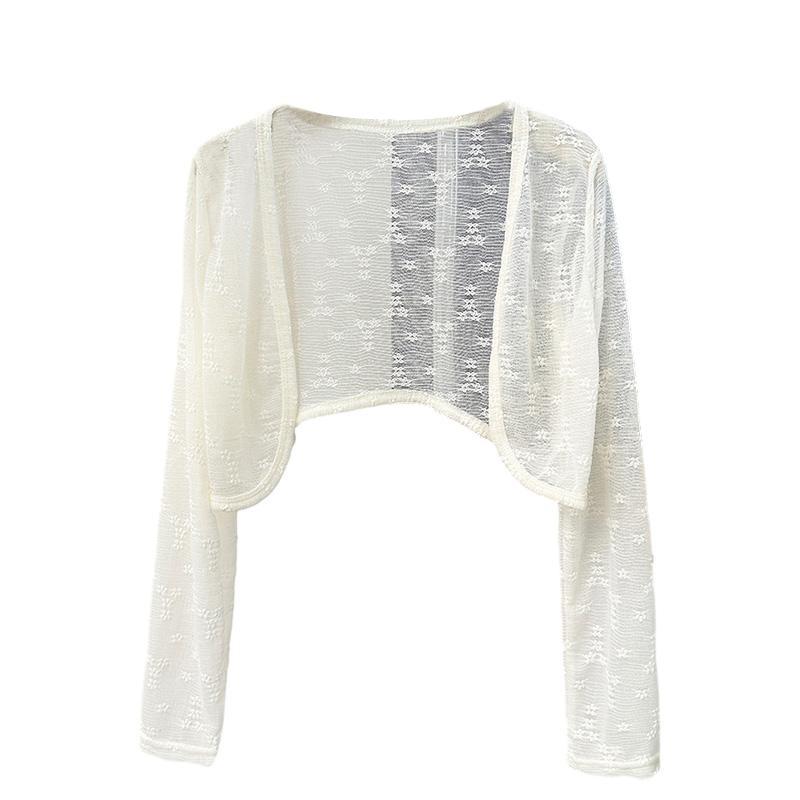 

Женский кружевной сетчатый солнцезащитный кардиган-шаль с длинными рукавами
