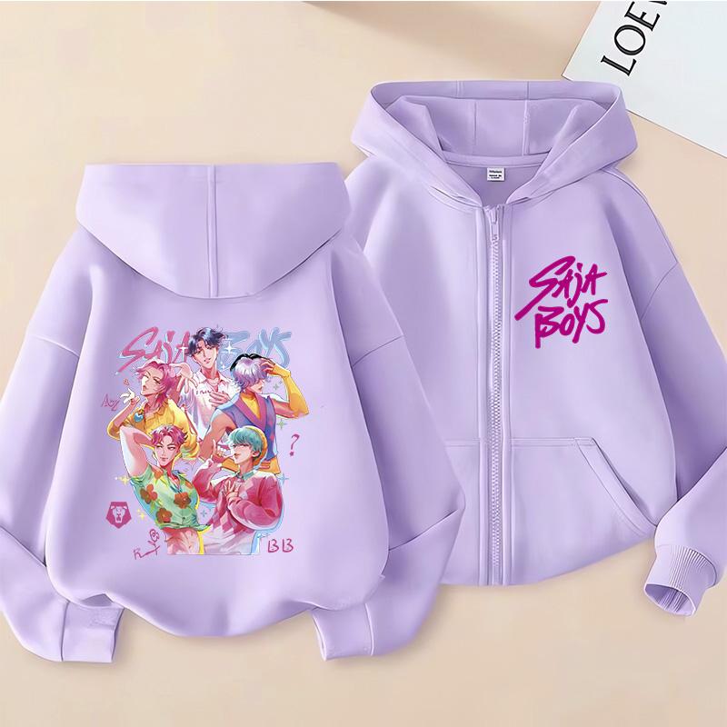Zip Up Sweatshirts Saja Boys Kpop Demon Hunters Hoodie Children Clothes Kid Girl Boy Sweatshirt Zipper Hoody Baby Top