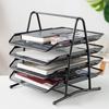 4 Tier File Holder Tray Magazine Rack Desk Metal Iron Mesh Document Organizer for Home or Office