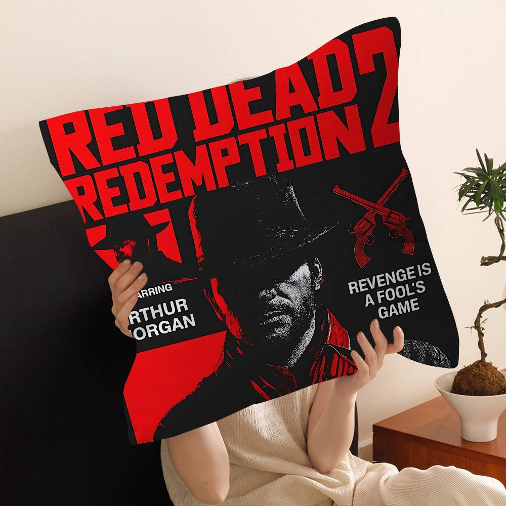 

Game TV RRedDDeadRRedemption 2 Cushion Cover Inches Farmhouse Decor Home Throw Pillow Covers For Couch Decorations 30x30 cm