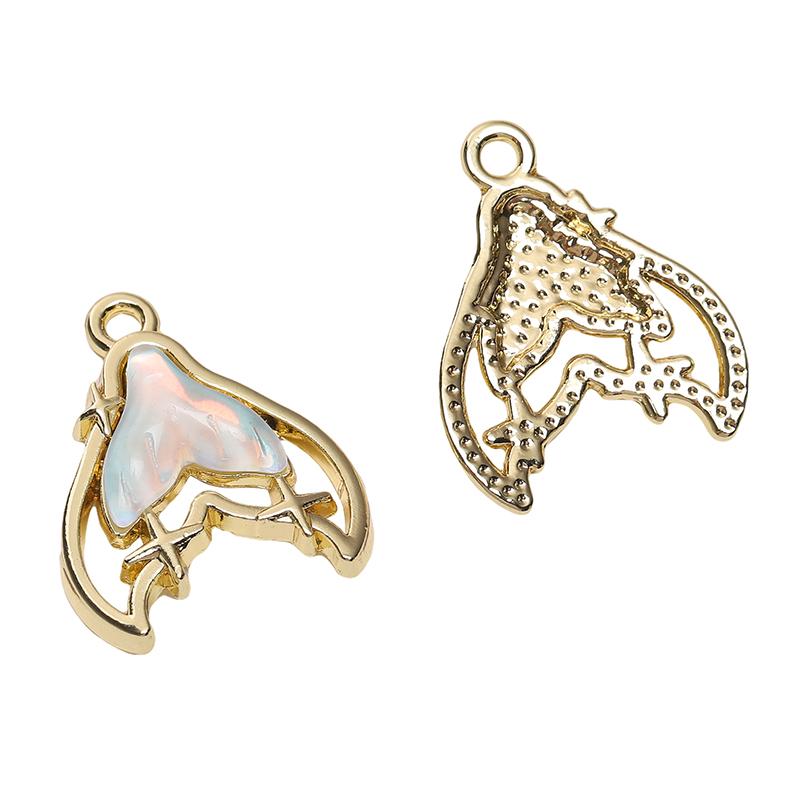 1pc/bag Alloy Inlaid Glass Pendant DIY Bracelet Necklace Earrings Jewelry Accessories